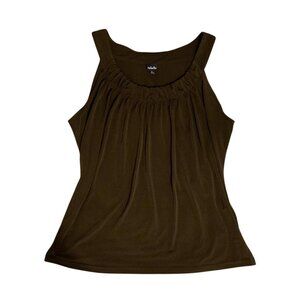 Brown Drapey Sleeveless Blouse